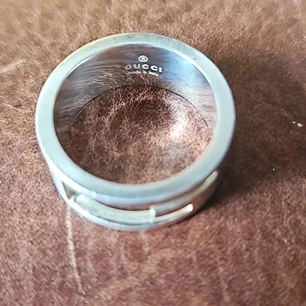 Gucci G Logo 925 Sterling Silver Ring, Size 6.5 - Picture 3 of 4